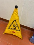 (2) Rubbermaid Commercial Product Pop-Up Safety Cone w/ Wall Mounts