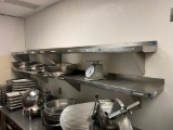 Lot of 2 NSF Stainless Steel Wall Mount Shelves, 120in and 112in x 14in