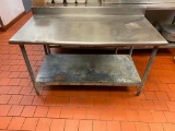 Stainless Steel Prep Table w/ Undershelf, NSF, 60in W x 30in D x 34in H