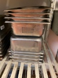 Lot of 8, (4) Half Size Stainless Steel Steam Pans, (4) False Bottoms