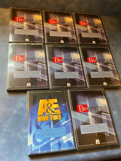 A&E Home DVD Biography Set, 8 Volumes, Edison, Dickens, Da Vinci, Newton, Others