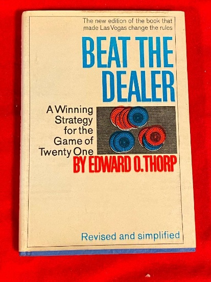 1966 Edition - Beat the Dealer by Edward Thorp - Blackjack Bible w/ Dust Cover