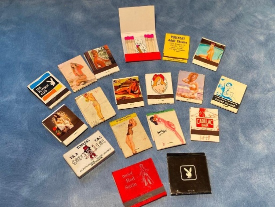 Vintage Pinup Girl Matchbooks, Some Omaha, Nude Girls, Advertising