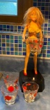 1969 Poynter Products, Inc Battery Operated Mid-Century Modern Pin-Up Girl Cocktail Drink Shaker w/