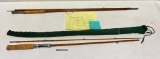 Antique Fly Fishing Rods, Angel Fish 2-Piece Bamboo Pole, Montague Manitou 3pc Bamboo Rod