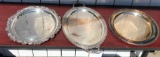 Lot of Three Silverplate Platters or Chargers