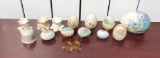 Ceramic and Porcelain Eggs, Stands, Hinged Egg