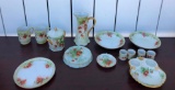 Vintage Matching Porcelain China Set, Maybe a Chocolate Pitcher, Plates, Cups, Glasses