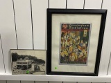 Lot of 2 Prints, Old Photograph and An Old Radiotron Ad Framed