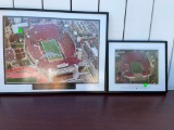 2 Framed Nebraska Cornhuskers Prints, Stealth Jet Wings Over Memorial Stadium Print