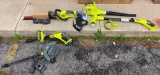 Ryobi Cordless Edger, Blower/Vac, Hedge Trimmer, String Trimmer w/ 3 Batteries, Appears New