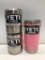 Lot Of 3- 2 10oz Stainless Steel Lowballs And 1 20 oz Limited Edition Pink 20 oz Tumbler