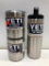 Lot Of 3- Stainless Steel 2 10 oz Lowballs With Lids and Yeti 18 oz Bottle