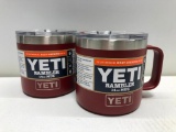 Lot of 2 Brick Red Yeti 14 oz Mugs