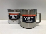 Lot Of 2- Stainless Steel 14 oz Mug And 14 oz Yeti White Mug