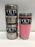 Lot of 3 2 10 oz Stainless Steel Lowballs Yeti Limited Edition Pink 20 oz Tumbler