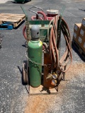 Cutting Torch Outfit, Oxygen / Acetylene Bottles, Gauges, Hoses, Torch Tip, Cart