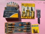 Lot of 5; New tools- Coupler Set, Screwdrivers Set, Electricians Tool Set