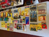 Large Assortment of Tools; Impact Screwdriver Set, Rubber Sealer, Tape Measure Set, Pipe Cutter,