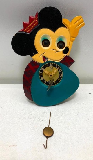 Minnie Mouse Wall Clock with Moving Eyes, Mi-Ken 6.75"x4"
