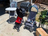 Nice High Chair and 2 Strollers