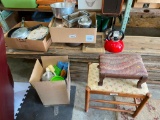 Bench, Step Stool, Tea Pots, Cookware, Cast Iron Pot, Misc.