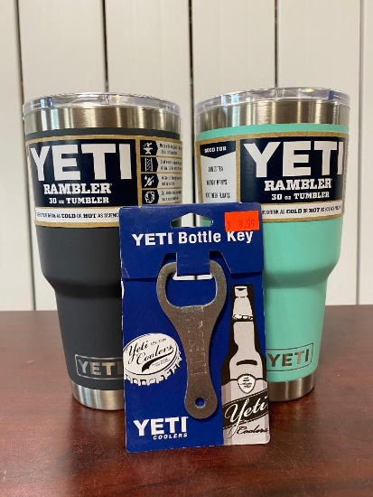 YETI Charcoal 30oz Rambler, YETI Seafoam 30oz Rambler