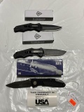 Lot of 3 New Folding Knives, 2 First Tactical, UZI Custom Fred Carter CryoEdge ZF0017