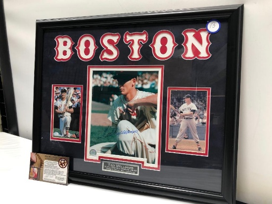 Ted Williams Signed Photograph, 18" X 22", Matted & Framed Under Glass, Signed C.O.A