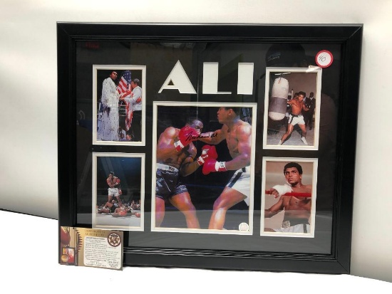 Muhammad Ali Signed Collage Photograph, 22" X 18", Framed & Matted Under Glass, Signed C.O.A