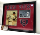 Ted Williams Signed Photograph, Matted & Framed Under Glass, 22