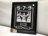 HOF Greats Dimaggio, Mantle, Williams Signed Photograph, Framed Under Glass, 18