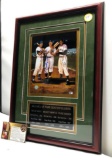 MLB Hall of Famers Willie Mays, Mickey Mantle & Duke Snider Signed Photograph Framed & Matted C.O.A.