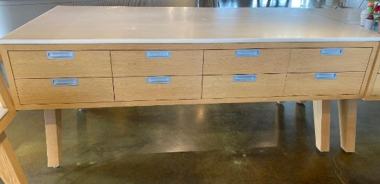 Custom Made Storage Work Table w/ Drawers, Made by Premier Store Fixtures NY - 8ft x 4ft x 41.5in Ta