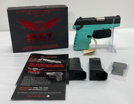 SCCY CPX-1 9mm Robin Egg Blue 10rd Mag SN: 488458 Previously Owned, with 2 Mags