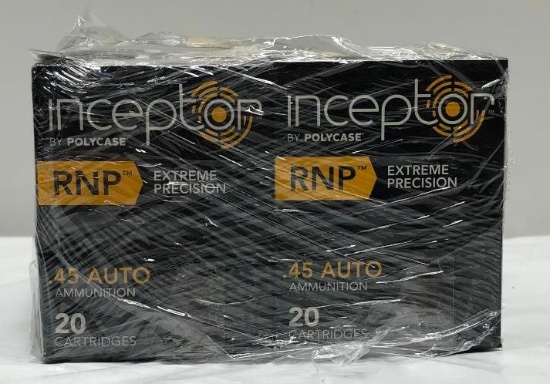 New Ammo: 4 Boxes of Inceptor RNP Extreme Precision .45 Auto 130 gr RNP, 80 Total Rounds