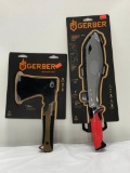 (2) Gerber Versafix Pro Fixed Blade/Machete Hybrid & Gerber Pack Hatchet