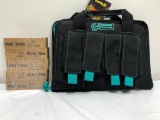 (2) Teal Voodo Tactical: Lady Voodo Pistol Bag/ 5 Boxes of Perfecta 9mm Luger 115gr FMJ, 250 Total