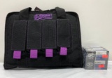 (2) VooDoo Tactical Pistol Case w/Mag Pouches - Purple & New Ammo: 4 Boxes of FNH 5.7x28mm