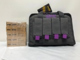 (2) VooDoo Tactical Pistol Case w/Mag Pouches - Purple & New Ammo: 5 Boxes of Perfecta 9mm Luger