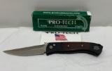 Pro-Tech 1306-C BREND Auto #3 - Black Handle/Cocobolo Inlays, Satin Finish 154cm Blade