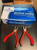 Box of Alcohol Wipes and Two Pair Wire Cutters, 400 Wipes