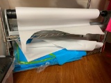 Paper Dispenser and Cutter, with Big Roll of Paper, Another Stack of Tissue Paper