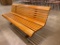 Beautiful Solid Wood Slat Park Bench w/ Cast Iron Braced Legs