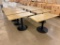 11 Laminate Top Wood Restaurant Table w/ Iron Pedestal Base, 48in x 24in x 29in