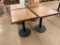 Lot of 4 Laminate Top, Single Pedestal Restaurant Tables, 30in x 24in x 30in High