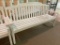 White Solid Wood Park Bench, 74in Long, Very Sturdy