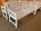 White Solid Wood Park Bench, 74in Long, Very Sturdy