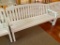White Solid Wood Park Bench, 74in Long, Very Sturdy