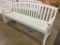 White Solid Wood Park Bench, 74in Long, Very Sturdy